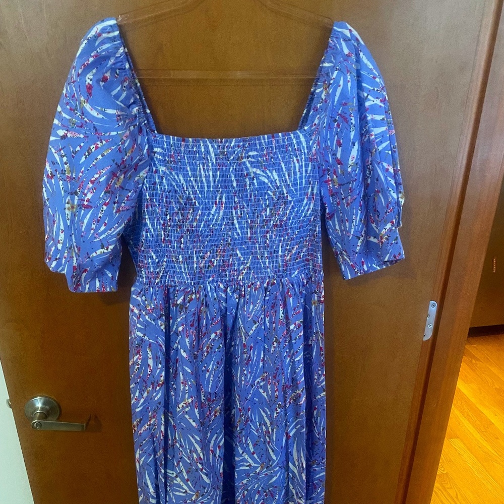 Eloquii Puff Sleeve Dress Periwinkle